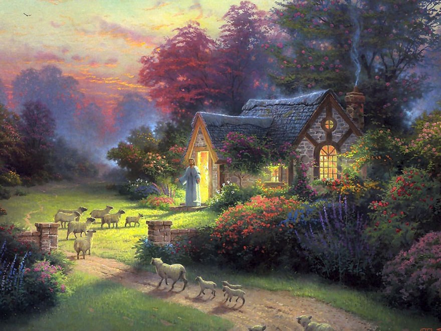 Thomas Kinkade The Good Shepherd's Cottage